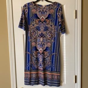 Blue and Coral Dress